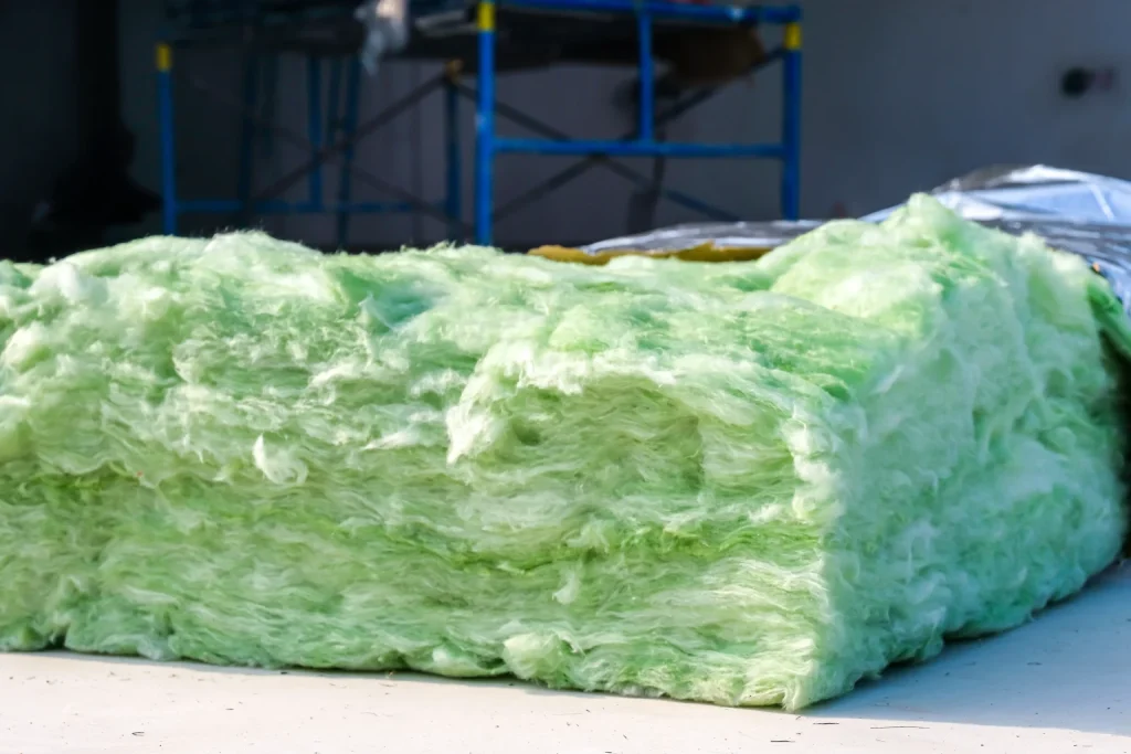 屋根のアスベスト製の断熱材