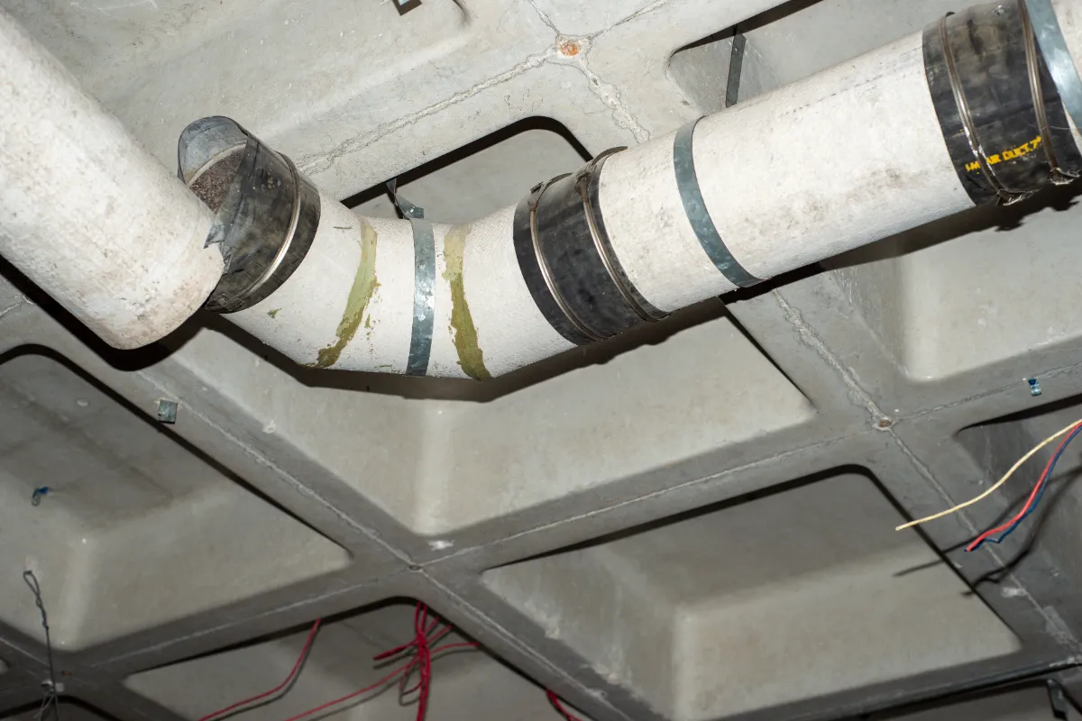 アスベスト製トランサイト管を建物のガス配管に使用している事例